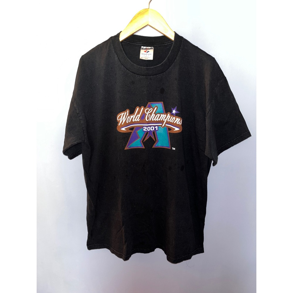 Vintage 2001 Arizona Diamondbacks World Champions MLB T-Shirt Jerzees Black L
